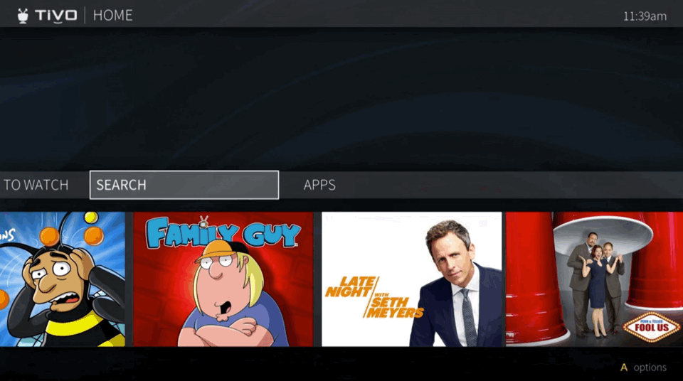 TiVo Search lets you find the content you’re looking for across apps, web, and television in one search.