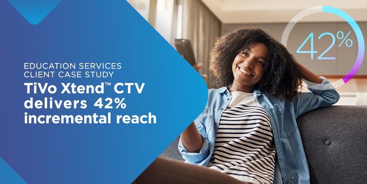 Education Services Client Case Study TiVo Xtend CTV delivers 42% incremental reach